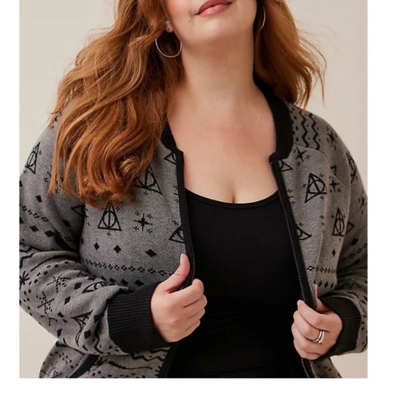 TORRID NWT WARNER BROS. HARRY POTTER BOMBER ZIP UP SWEATER - Picture 3 of 5